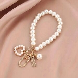 Faux Pearl Purse Charm Key Chain